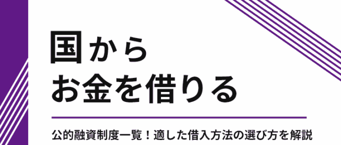 国からお金を借りられる公的融資制度一覧