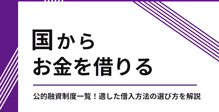 国からお金を借りられる公的融資制度一覧